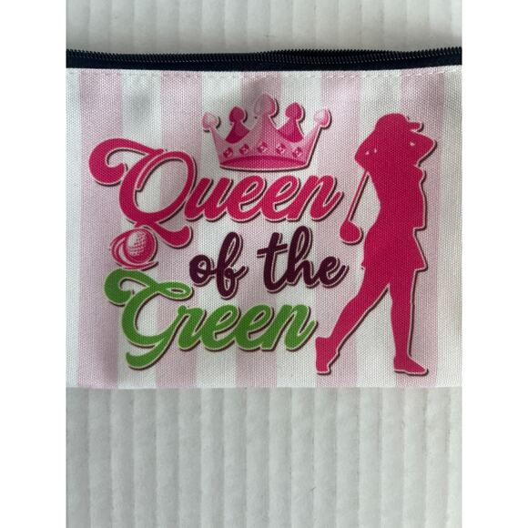 COSMETIC BAG QUEEN OF THE GREEN SMALL BAG WOMENS TRAVEL GOLF BAG - Picture 2 of 8